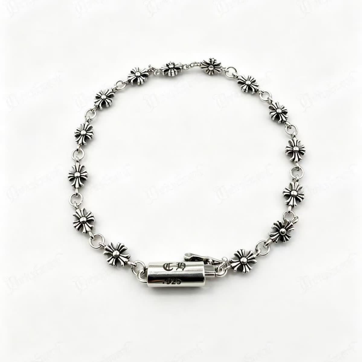 Chrome Hearts Sterling Silver Flower Bracelet